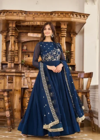 Heavy Sequence Embroidery Work Designer Gown for Party