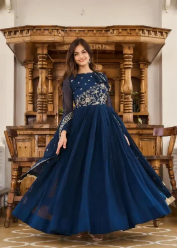 Heavy Sequence Embroidery Work Designer Gown for Party