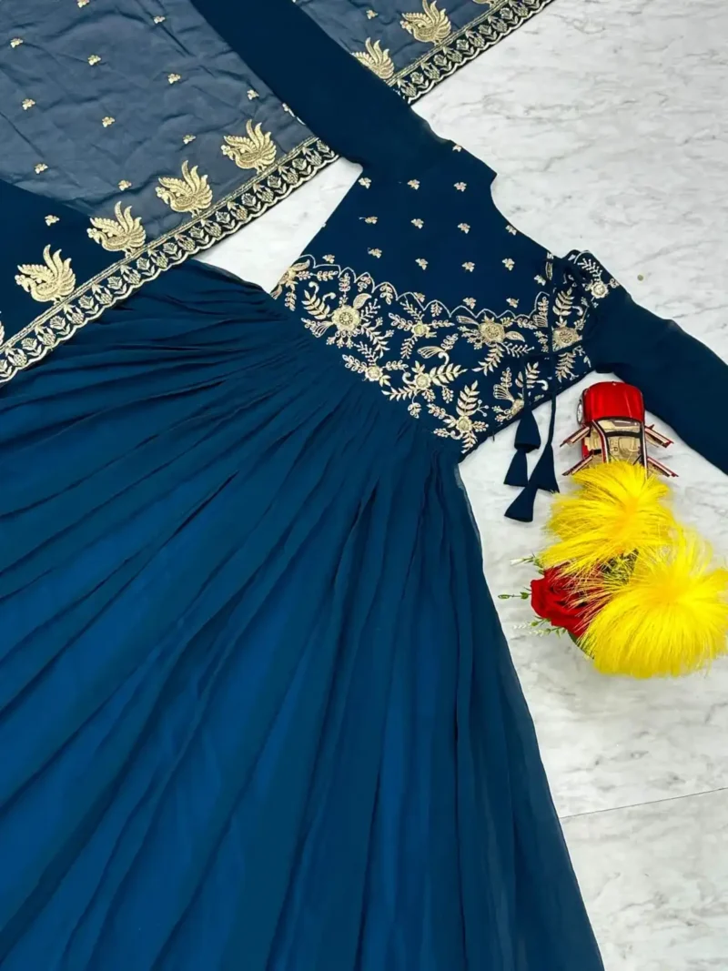 Heavy Sequence Embroidery Work Designer Gown for Party