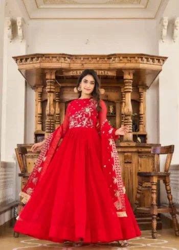 Heavy Sequence Embroidery Work Designer Gown for Party