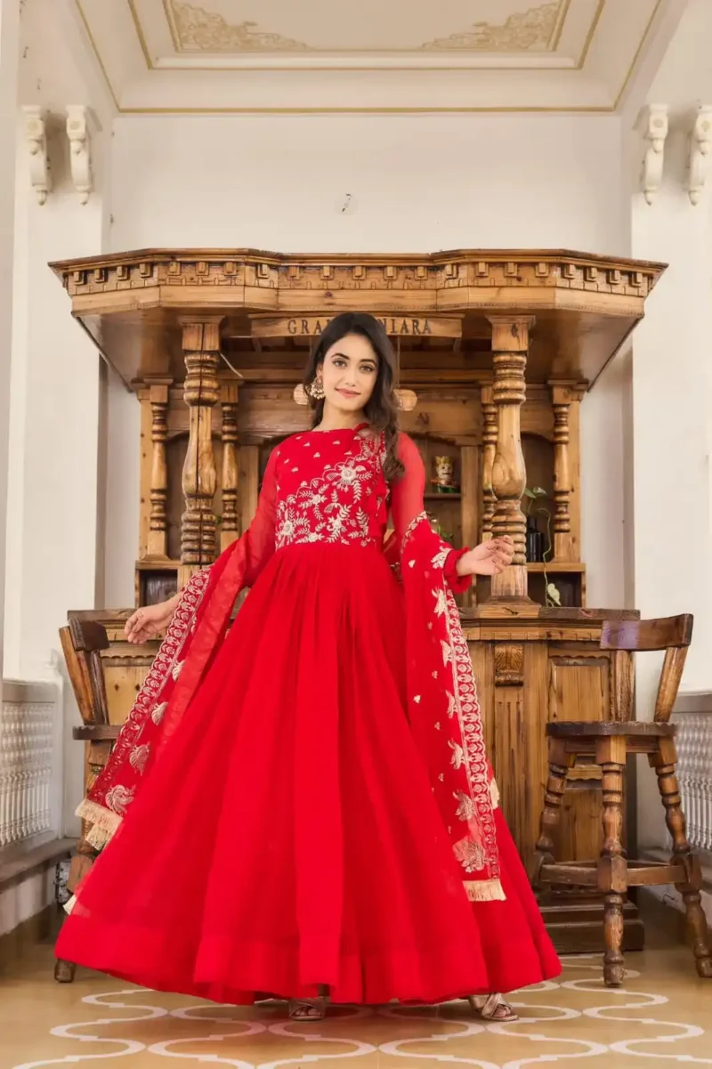 Heavy Sequence Embroidery Work Designer Gown for Party
