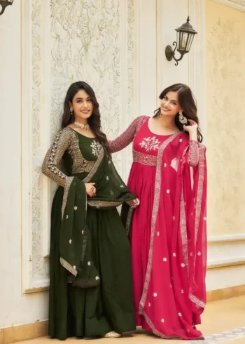 Heavy Sequence Embroidery Work Designer Stitched Gown