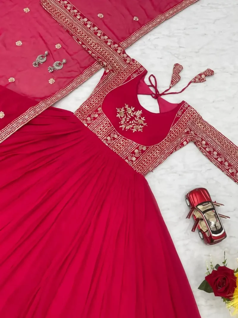 Heavy Sequence Embroidery Work Designer Stitched Gown