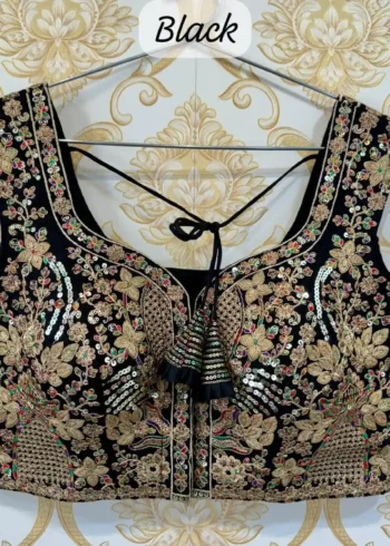 Heavy Thread Coding Embroidered Sleeveless Bridal Blouse