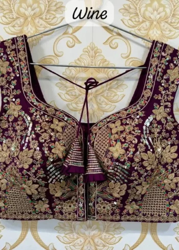 Heavy Thread Coding Embroidered Sleeveless Bridal Blouse