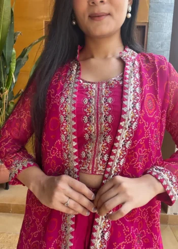 Heavy Thread Embroidery Work Designer Lehenga with Shrug