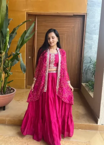 Heavy Thread Embroidery Work Designer Lehenga with Shrug