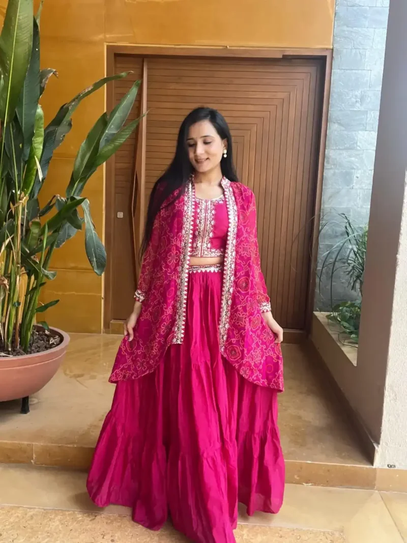 Heavy Thread Embroidery Work Designer Lehenga with Shrug