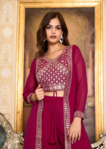 Indo Wester Style Choli with Palazzo and Shrug