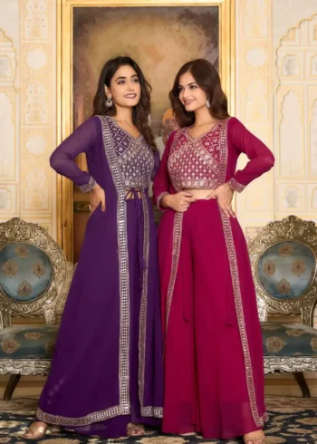 Indo Wester Style Choli with Palazzo and Shrug