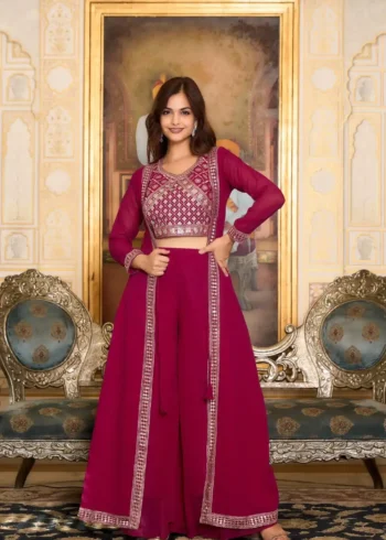 Indo Wester Style Choli with Palazzo and Shrug