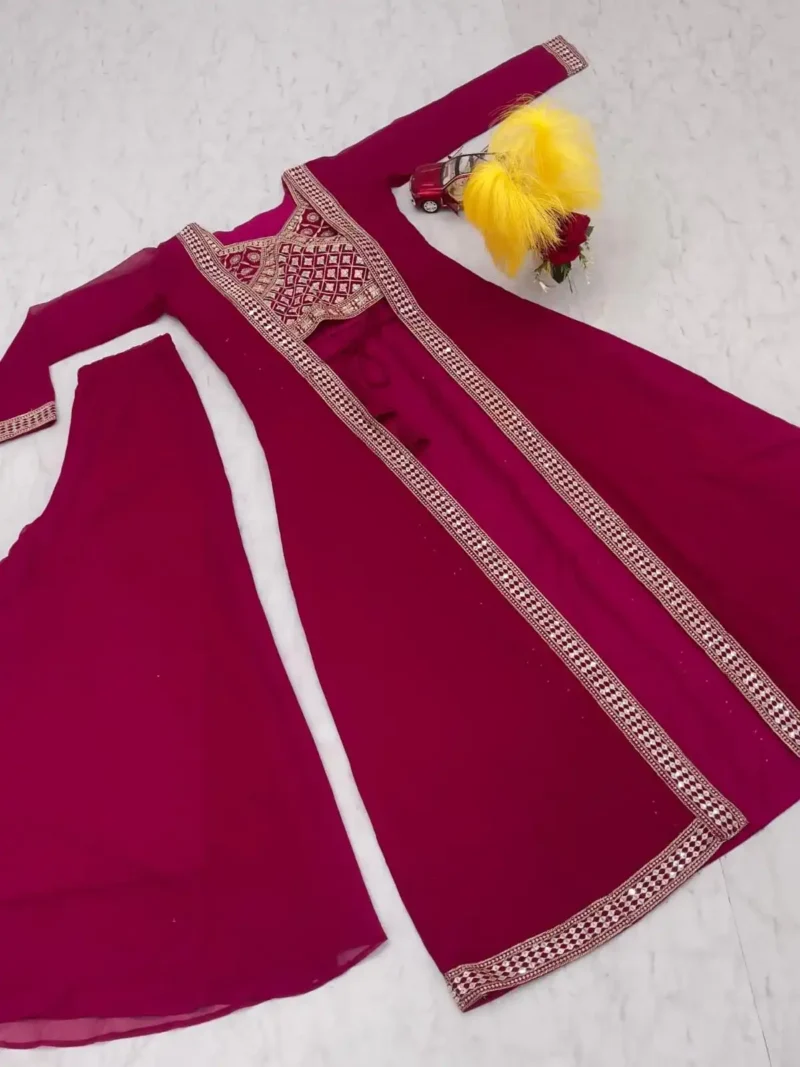 Indo Wester Style Choli with Palazzo and Shrug