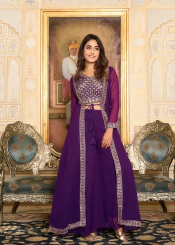 Indo Wester Style Choli with Palazzo and Shrug