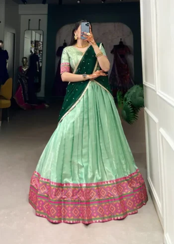 Jacquard Silk South Indian Kanchi Pattu Lehenga Choli