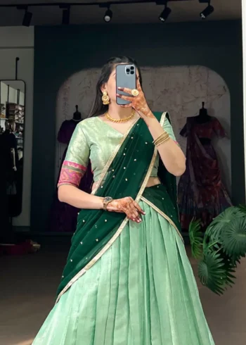 Jacquard Silk South Indian Kanchi Pattu Lehenga Choli