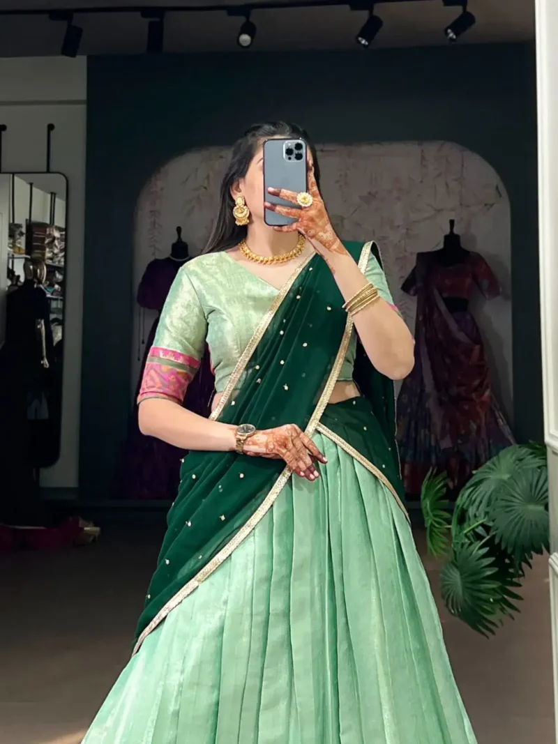 Jacquard Silk South Indian Kanchi Pattu Lehenga Choli