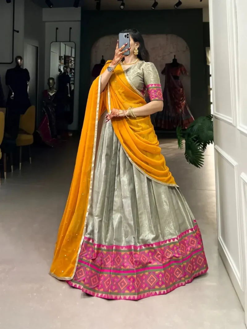 Jacquard Silk South Indian Kanchi Pattu Lehenga Choli