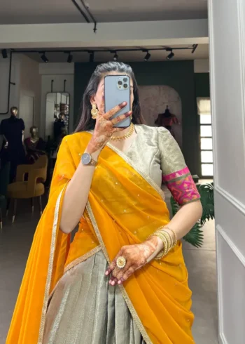 Jacquard Silk South Indian Kanchi Pattu Lehenga Choli