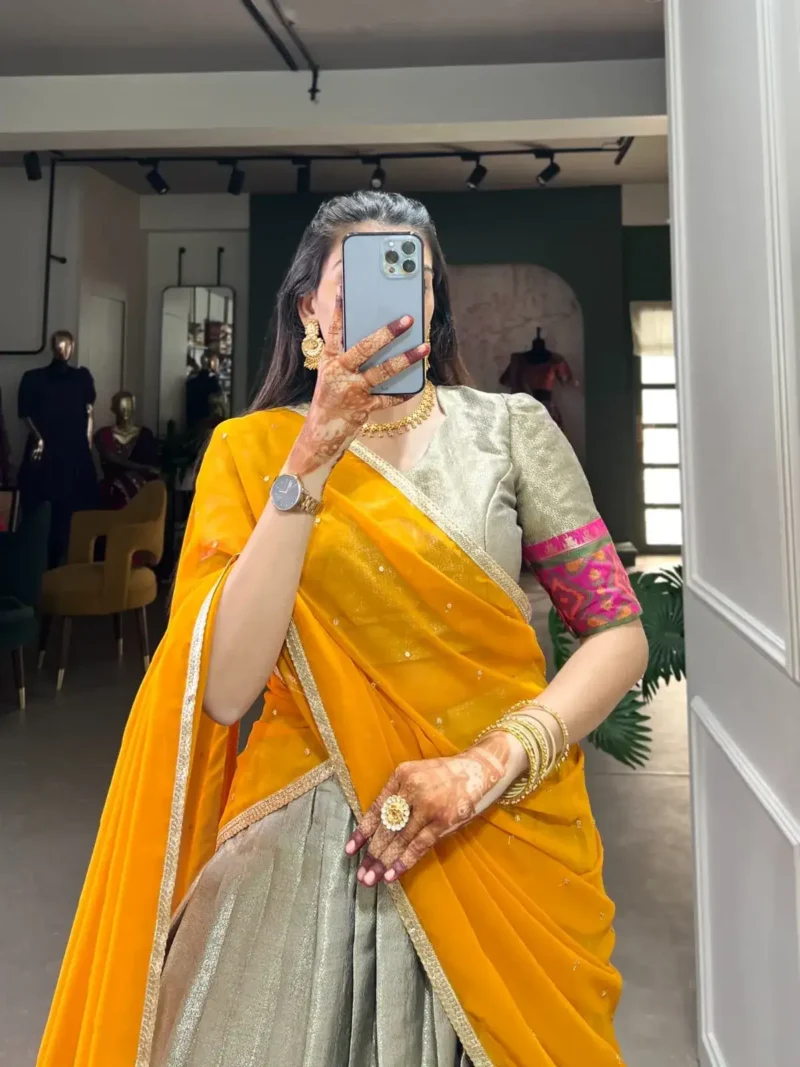 Jacquard Silk South Indian Kanchi Pattu Lehenga Choli