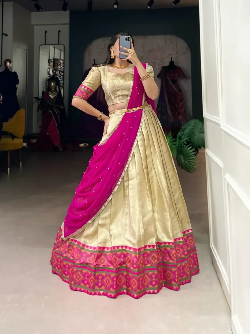 Jacquard Silk South Indian Kanchi Pattu Lehenga Choli