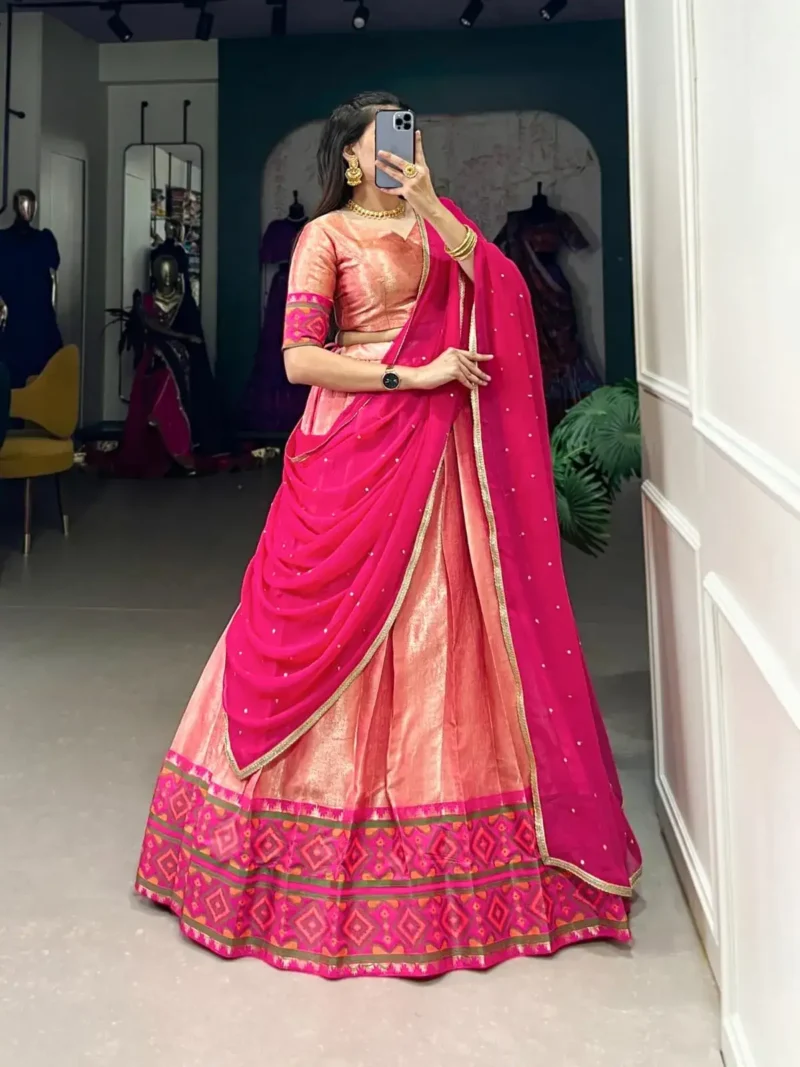Jacquard Silk South Indian Kanchi Pattu Lehenga Choli