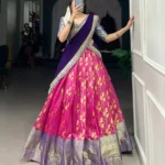 Jacquard Silk Zari weaving work Traditional Lehenga Choli