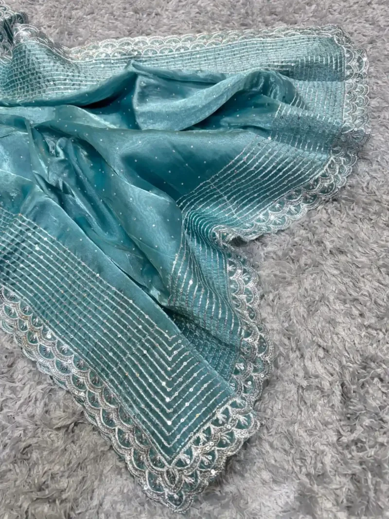 Jimmy Choo Sequins Zari Embroidered party Wear Wedding Saree
