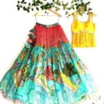 Kalamkari Printed Crush Work Kids Lehenga Choli