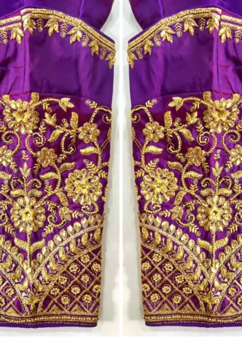 Khatli Hand Work Banarasi Silk Embroidered Blouse for Silk Saree