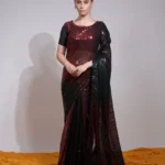 Multi Color Sequins Embroidered Designer Party Wear Saree