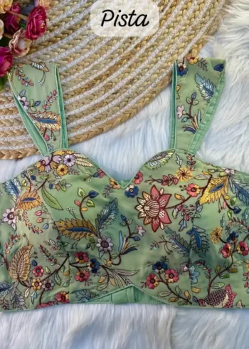 Multi Thread Work Sleeveless Western Style Blouse