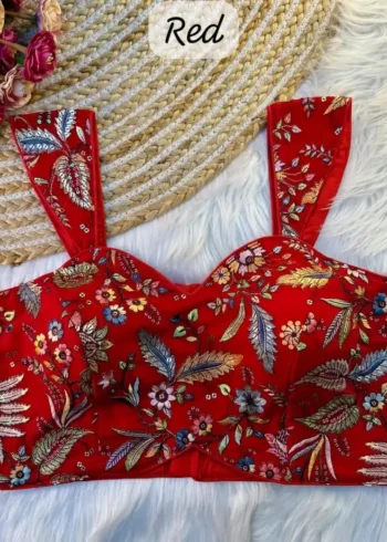 Multi Thread Work Sleeveless Western Style Blouse