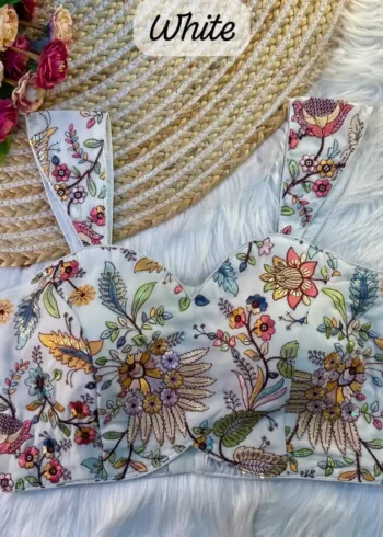 Multi Thread Work Sleeveless Western Style Blouse