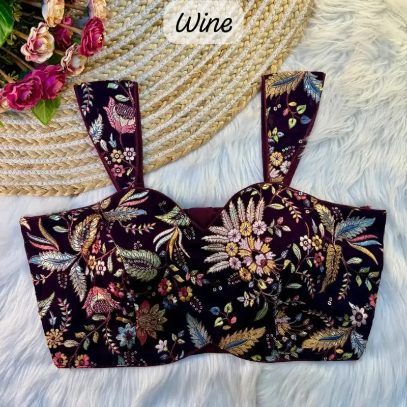 Multi Thread Work Sleeveless Western Style Blouse