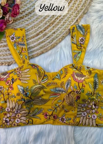 Multi Thread Work Sleeveless Western Style Blouse