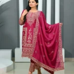 Designer Embroiderd Chinon Suit with Coding Sequins Embroidery Work