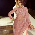 Pink Dual Sequins Embroidered Party Wear Saree