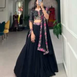 Plain Sequins And Thread Embroidered Georgette Lehenga choli