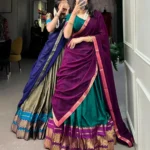 Poly Cotton Zari Weaving Work South Indian Lehenga Choli
