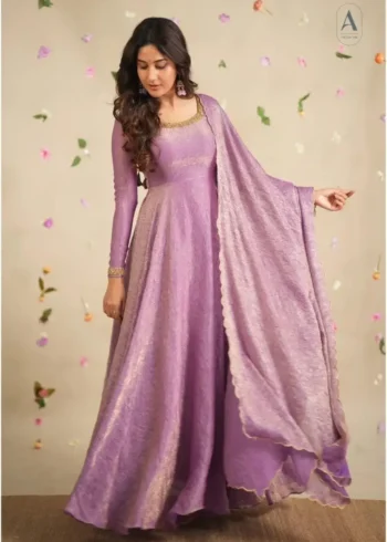 Premium Gold Crush Silk Hand Zardoshi Work Gown