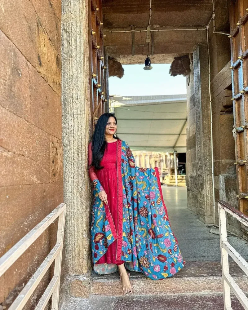 Premium Kota Silk Sequence Butti Work Gown