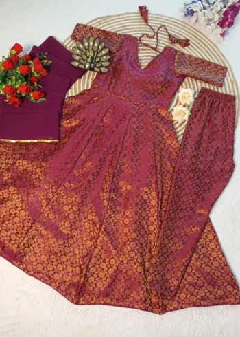 Premium Silk Anarkali Style Gown for Women