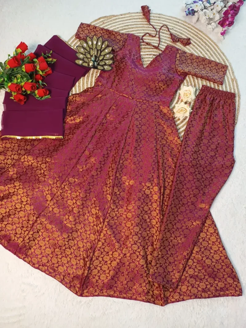 Premium Silk Anarkali Style Gown for Women