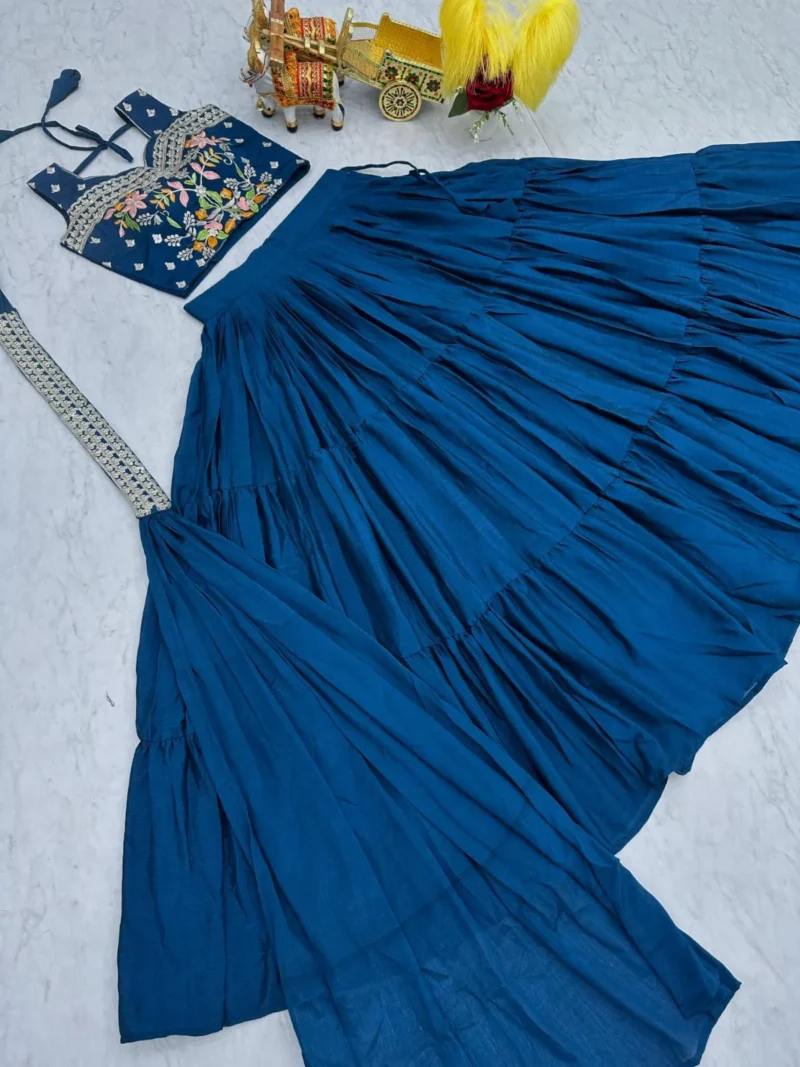 Pure Chinon Thread Work Lehenga Choli with Koti