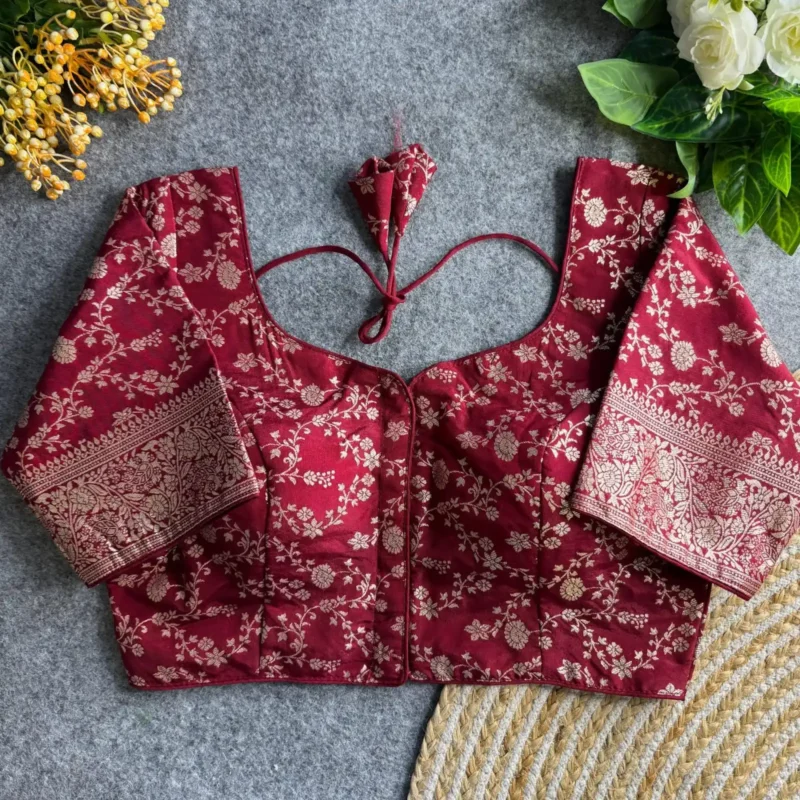 Pure Dola silk Blouse For Silk Saree