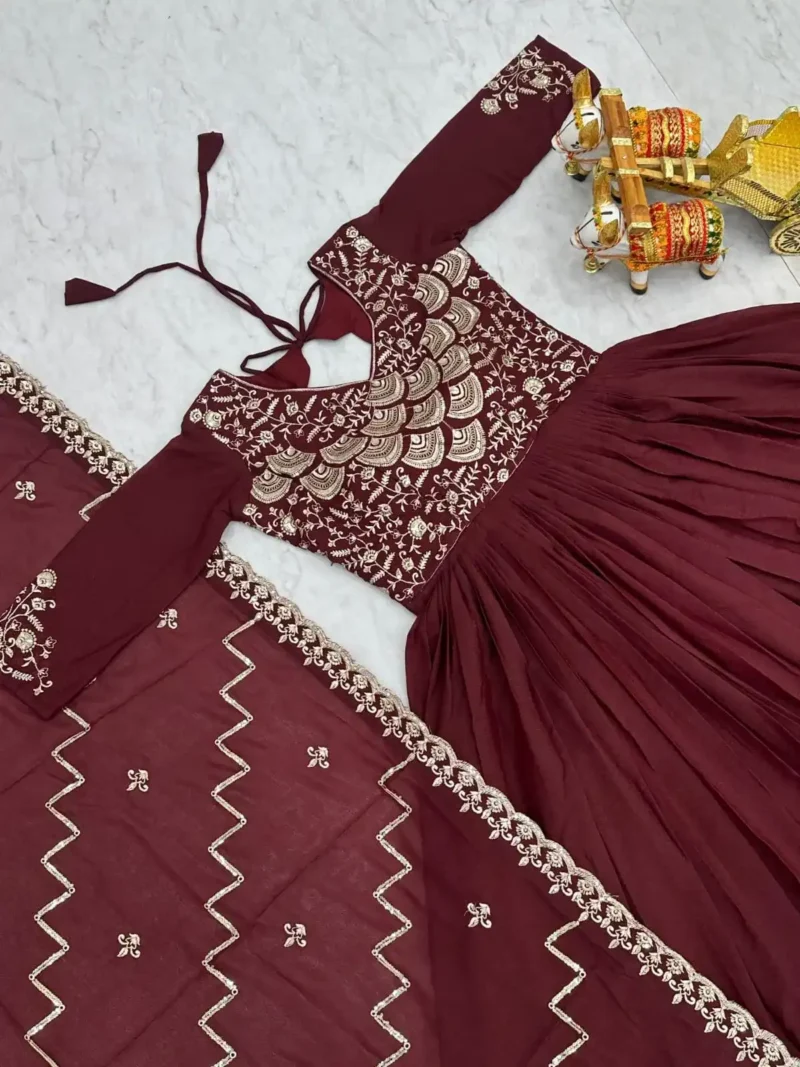 Pure Star Georgette Heavy Embroidered Designer Long Gown