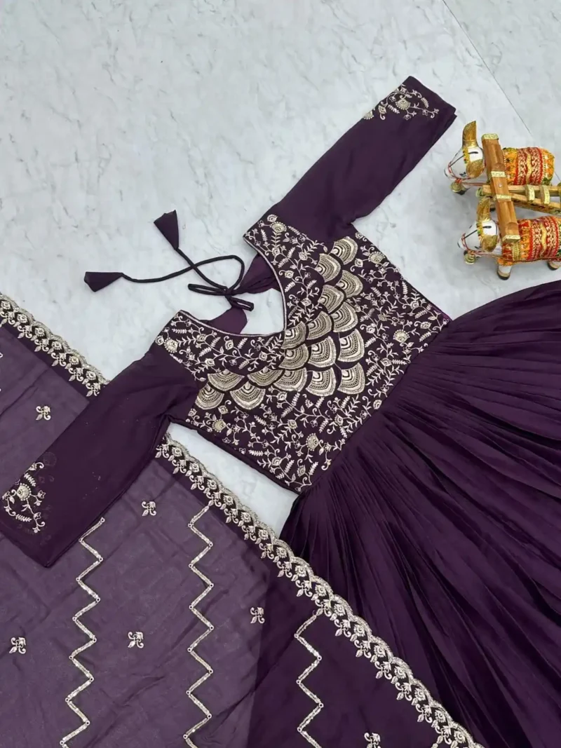 Pure Star Georgette Heavy Embroidered Designer Long Gown