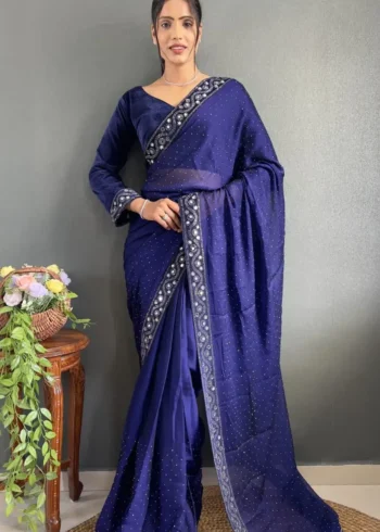 Rangoli Silk Ready to Wear Saree with Velvet Blouse