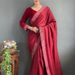 Rangoli Silk Ready to Wear Saree with Velvet Blouse