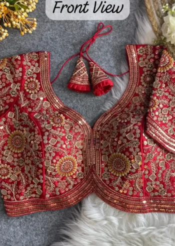 Sabyasachi Style Apple Cut Embroidered Bridal Blouse